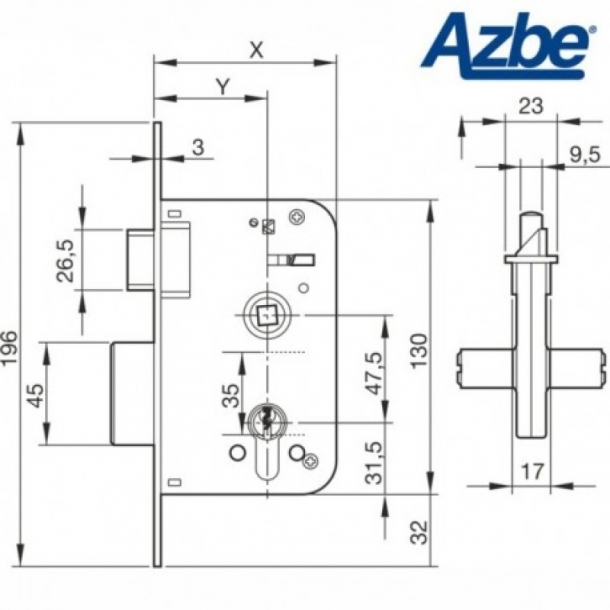 Cerradura de Embutir AZBE 600
