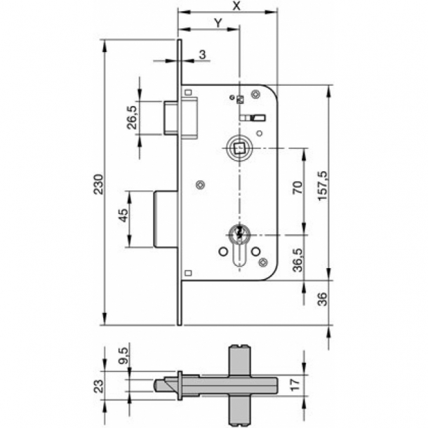 Cerradura de Embutir AZBE 700