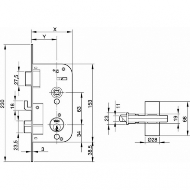 Cerradura de Embutir AZBE 48