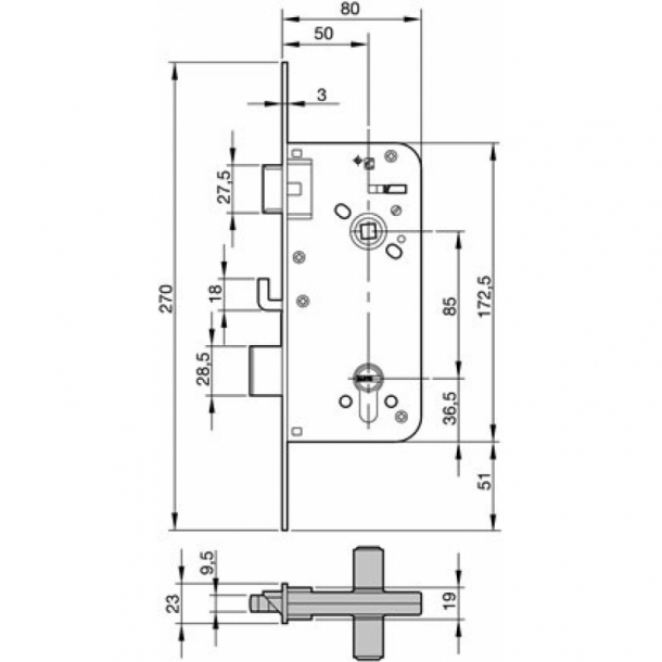  Cerradura de Embutir AZBE 48P
