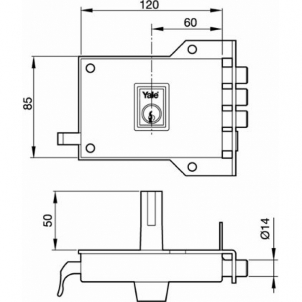 Cerradura de sobreponer antipalanca AZBE 7HN