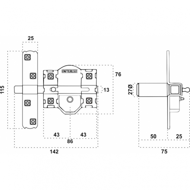 Cerrojo de sobreponer INTERFER 30