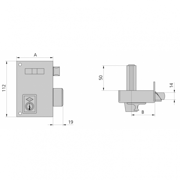 Cerradura de sobreponer CVL 56A