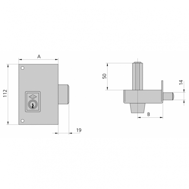 Cerradura de sobreponer CVL 56C