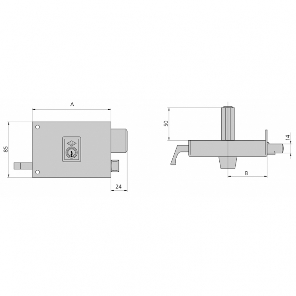 Cerradura de sobreponer CVL 125A