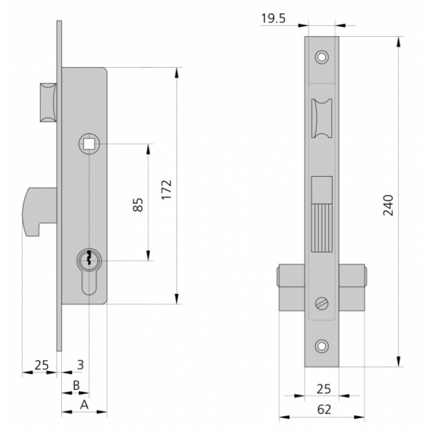 Cerradura de Embutir CVL 1990