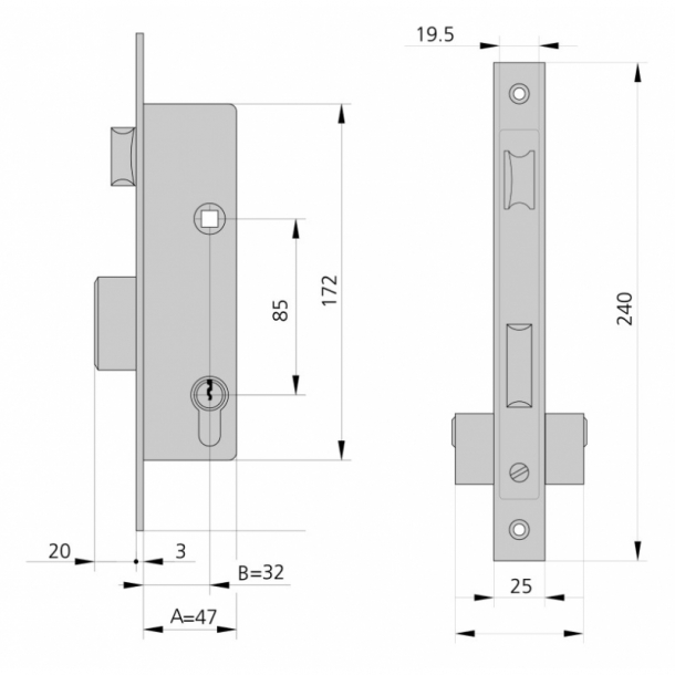 Cerradura de Embutir CVL 1995